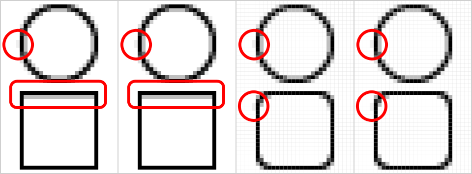 どの線も何かしらボヤけた線で描かれてしまった図形