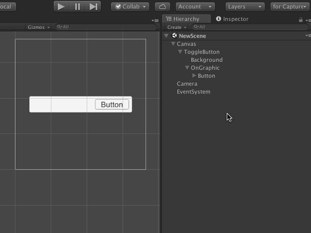 Maskコンポーネントを追加して擬似的にボタンをGraphicの対象に含めた